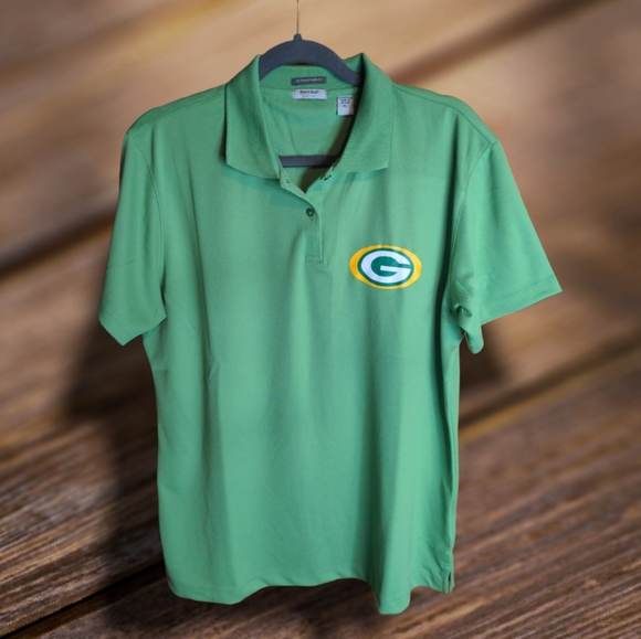 Rivers End Tops - Green Bay Packer golf polo EUC Wms size XL